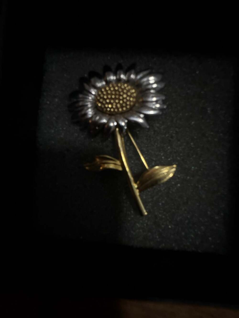 Liz Claiborne Two-Tone Sunflower Brooch Pin
